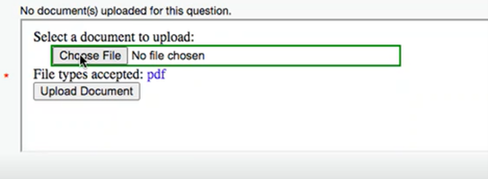IDFPR document upload screen (Articles of Organization selected) This image shows the same image as before, except that text indicates that the chosen file is "Articles of Organization.pdf." Beneath this button, text reads "File types accepted: pdf." As before, there's a second button to upload the chosen document.