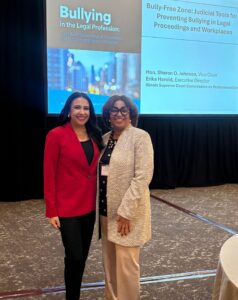 Photo of Erika Harold and Justice Johnson presenting at EdCon