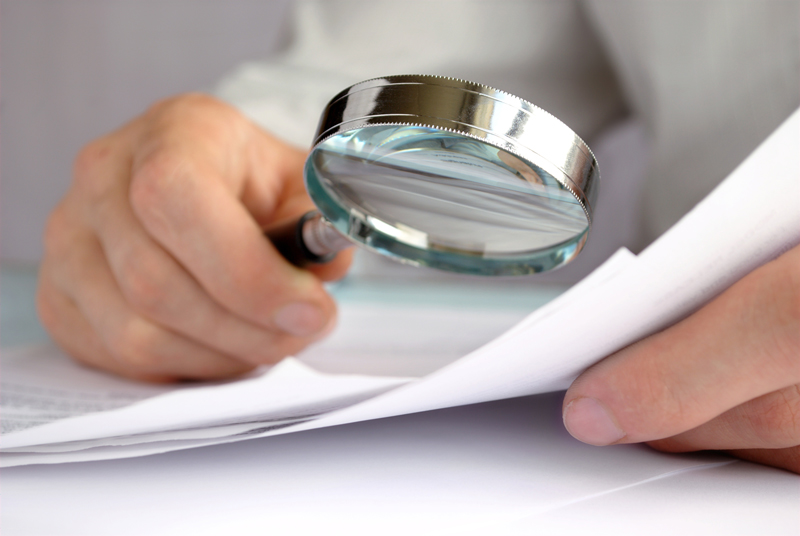 Magnifying glass looking at details